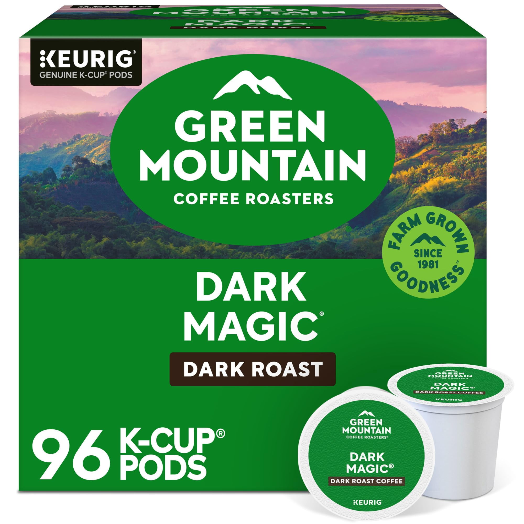 Green Mountain Coffee Roasters - Cápsulas De Café Green Mountain Dark Magic Tostado Oscuro 96 Unidades