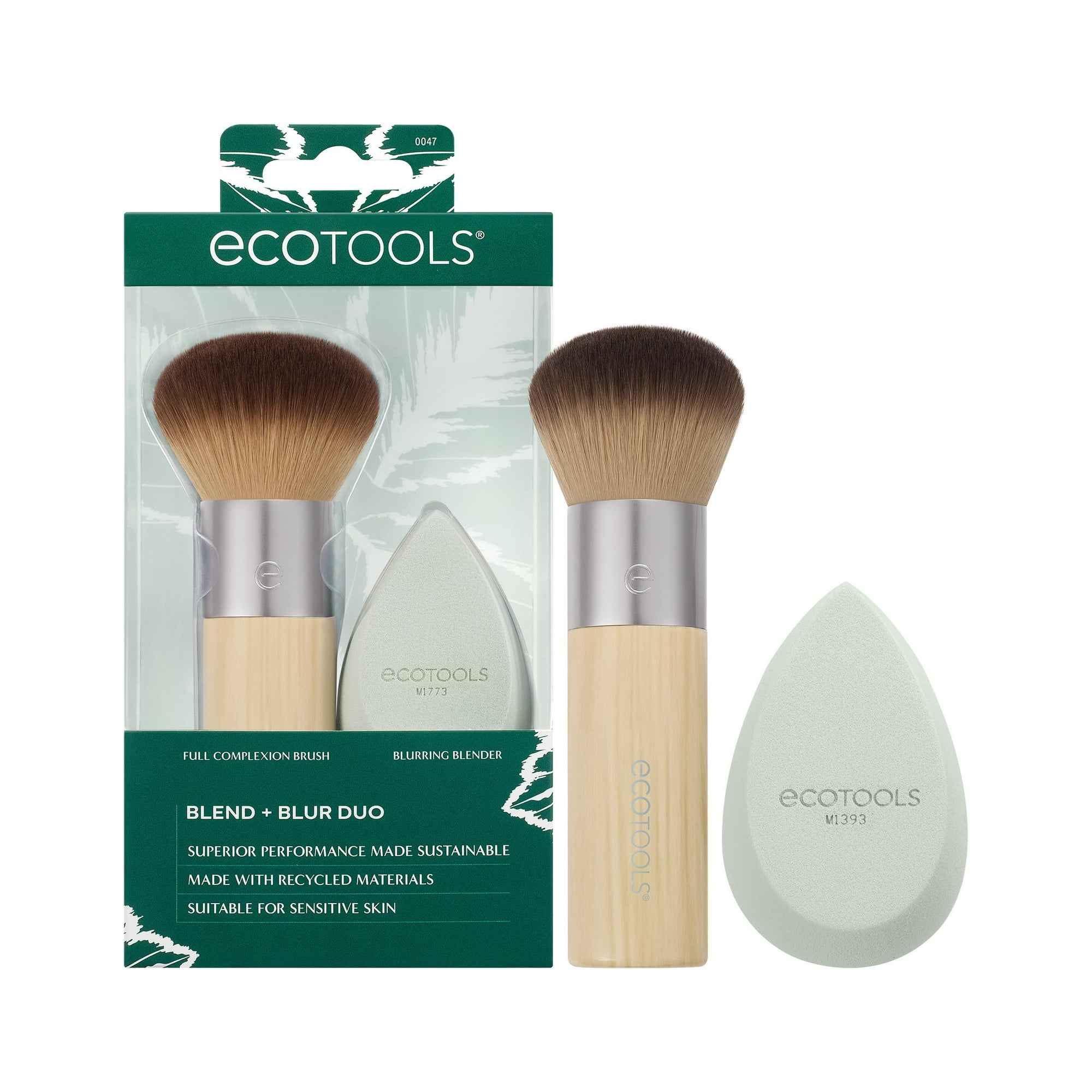 Dúo De Brochas Y Esponjas De Maquillaje Ecotools Blend + Blur, 2 Unidades