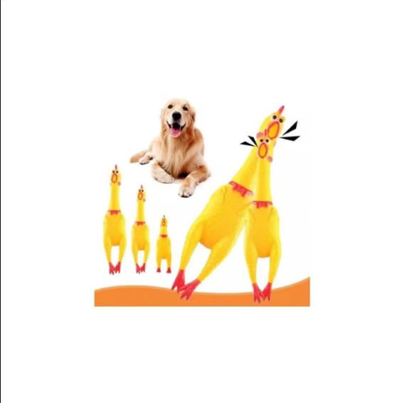 Genérico - Pollo Juguete De Goma Con Sonido 30Cm Para Perros Y Gatos