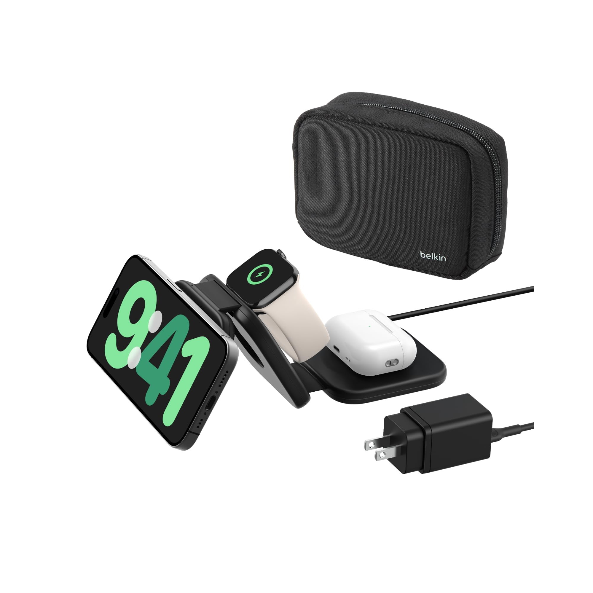 Cargador Magnético 3 En 1 Con Almohadilla De Viaje Belkin Magsafe Charger