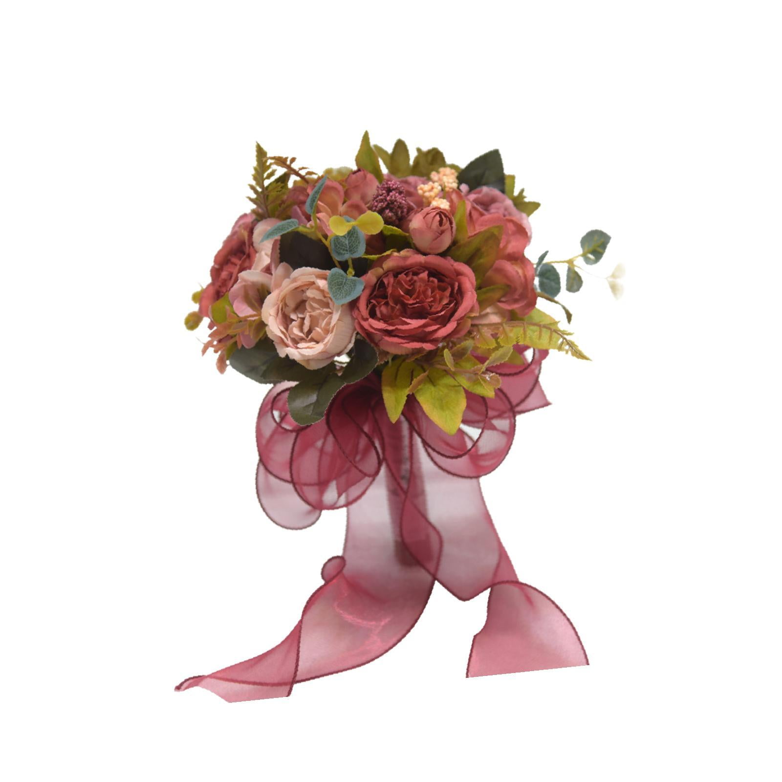 Bothyi - Ramos De Boda Para Novia, Ramo De Boda Para Ceremonia De Boda, Color Rojo