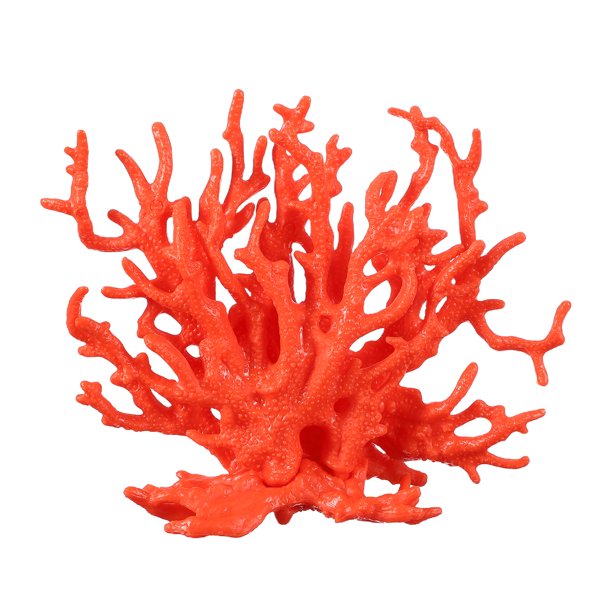 Decoración de Coral para Acuario Uxcell, Decoraciones para Peceras, Adornos de Coral para Peceras, 5.9x2.2x4.7 Pulgadas, (Naranja, 1 Unidad), Destinado para Decoración de Paisajismo de Acuarios
