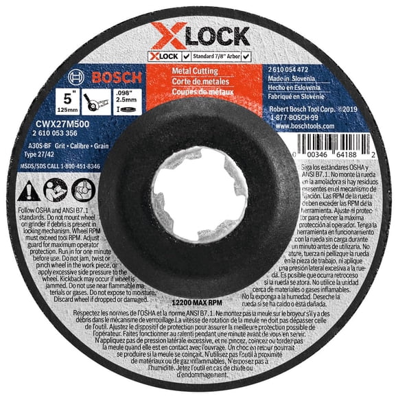 Disco abrasivo Bosch CWX27M500 X-LOCK 30 Grit 12.7 cm Metal