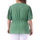 thumbnail image 3 of Agnes Orinda Blusa de Mujer Talla Grande con Lunares, Cuello en V, Manga Corta, Peplum, Cruzada, Talla 2X, Verde, 3 of 6
