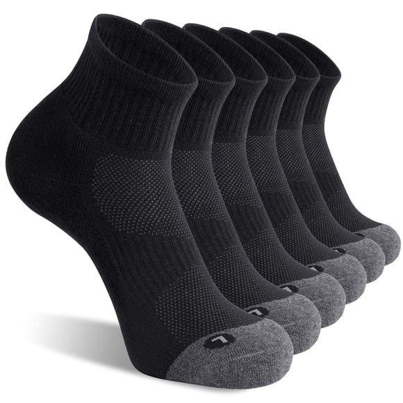 Calcetines de tobillo FITRELL para correr, deportivos y acolchados, paquete de 6 unidades