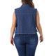 thumbnail image 3 of Chaleco de mezclilla recortado sin mangas con botones de perlas bordados y desgastados para mujer de talla grande de Agnes Orinda, chaqueta de chaleco casual con decoración de bolsillo 2X azul, 3 of 6