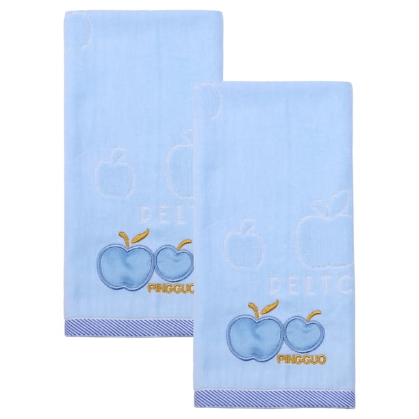 REGALWOVEN Toallas de Mano Bordadas de Dibujos Animados, 29" x 13" Toallas Suaves, Absorbentes y Duraderas para Baño, Cocina, Decoración del Hogar Azul 2pk