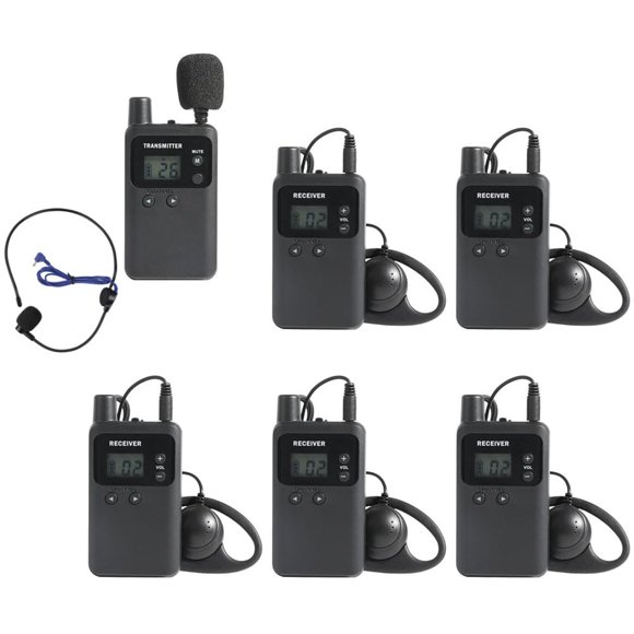 Sistema de Guía Turística AGJ 1TX 5RX Inalámbrico UHF 902-928 MHz