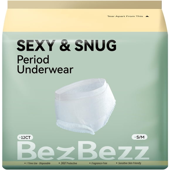 Ropa interior menstrual desechable BezBezz para mujer S/M, paquete de 12