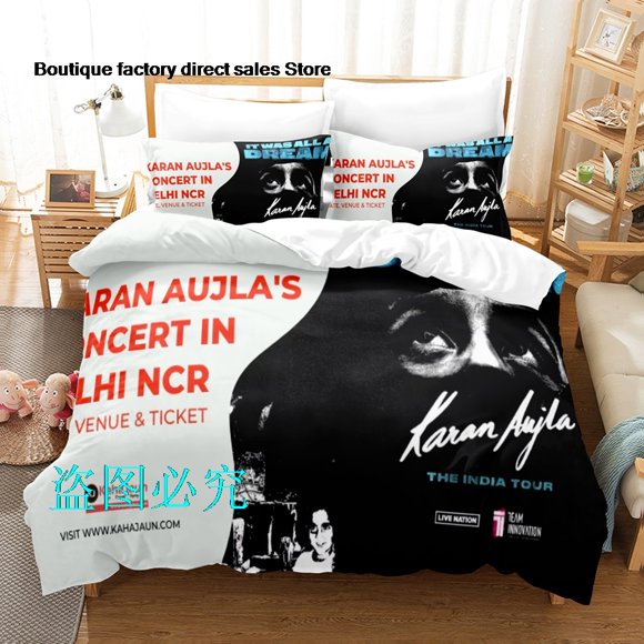 Karan Aujla Bedding Set Single Twin Full Queen King Size Bed Set Adult Kid Bedroom Duvetcover Sets singsing star parure de lit Bed Sheets