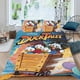 thumbnail image 2 of PatoAventuras Conjunto de sábanas temático, trío de piezas, cómodo y amigable con la piel, diseño único, regalo de decoración para el hogar para familiares, amigos y fans,173cm *218cm, 2 of 6