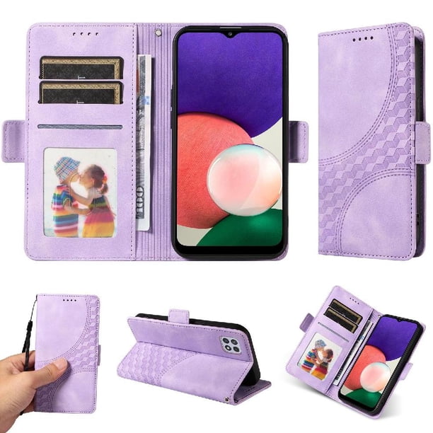 Carcasa FOXDOCK Samsung Galaxy A22 5G de cuero PU, diseño acolchado clásico, protección contra caídas y rayones