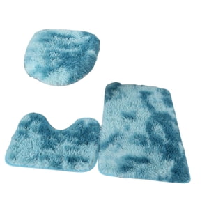 Bothyi - Juego De 3 Alfombrillas De Baño Con Tapa De Inodoro Absorbente Para Bañera Azul Oscuro