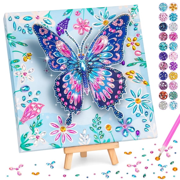Kit Gem Art Butterfly para niños de 8 a 12 años con marco y soporte