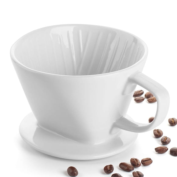 Cafetera para verter DOWAN, cerámica blanca no eléctrica