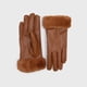 thumbnail image 1 of Guantes Mujer Cuerina Con Puño Peludo Suaves Abrigados Invierno marron Talla Única, 1 of 5