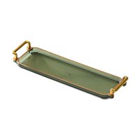 Bothyi - Platos Rectangulares Para Servir Con Asas, Bandeja De Tocador Para Fiesta, Hogar, Cocina, Verde