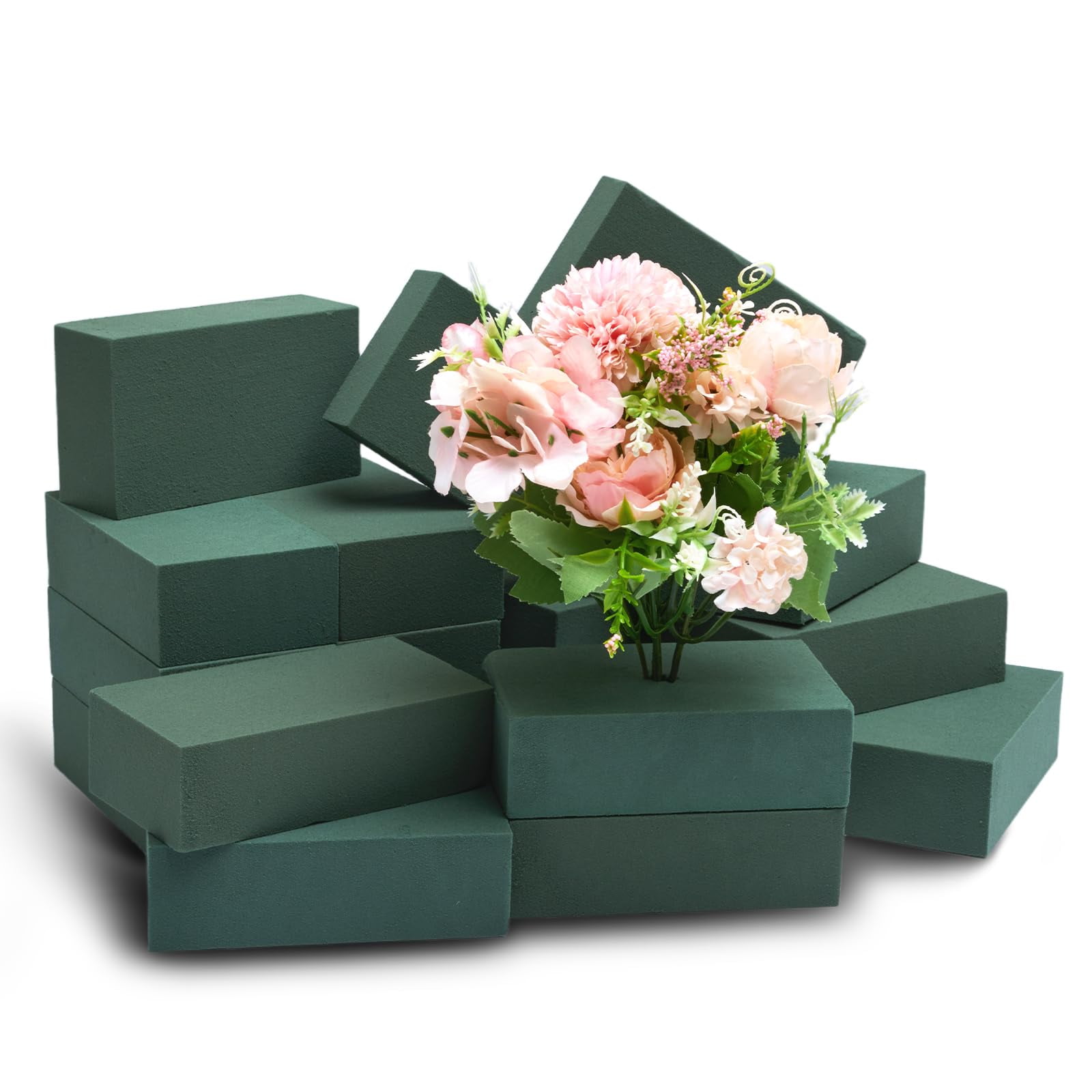 Bloques De Espuma Floral Gnrzzt 20 Pcs 14 X 8 X 4 Cm Verde Para Seco Y Húmedo