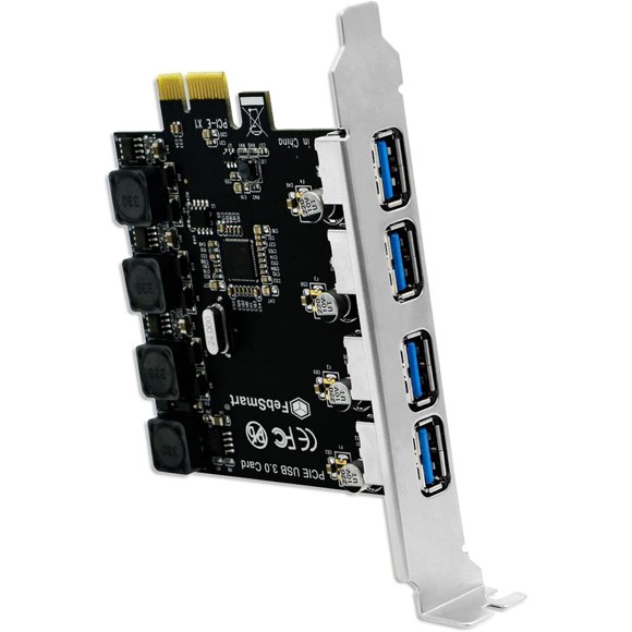 Tarjeta USB 3.0 PCIe x1 FebSmart de 4 puertos y 5 Gbps
