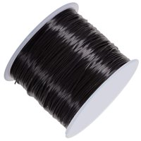 Bothyi - Cuerda Elástica De 0,8Mm, Cordón De Cuentas, Hilo Elástico Para Abalorios, Accesorios De Bricolaje, Negro