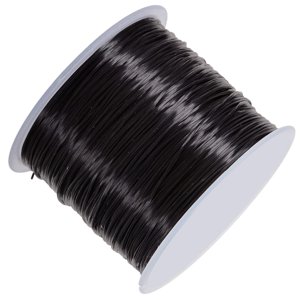 Bothyi - Cuerda Elástica De 0,8Mm, Cordón De Cuentas, Hilo Elástico Para Abalorios, Accesorios De Bricolaje, Negro