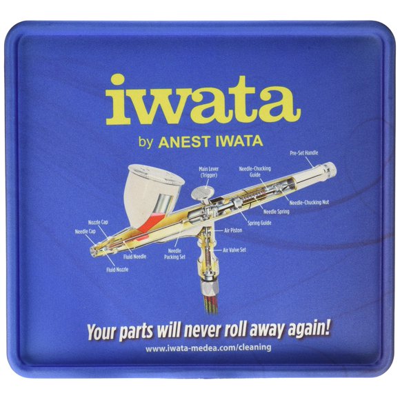 Alfombrilla limpiadora con aerógrafo Iwata Medea, antideslizante, borde elevado