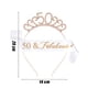 thumbnail image 4 of Corona de 50 cumpleaños para mujer, decoración de 50 cumpleaños, regalo de cumpleaños, accesorios de fiesta. Corona de oro rosa con fabulosa decoración de fiesta de 50 cumpleaños., 4 of 8