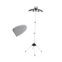 Magideal - Colgador Para Máquina De Planchar, Tendedero Plegable Para Ropa, Accesorios De Pie De Aleación De Aluminio, Colgador Telescópico Para Planchado A Vapo Negro