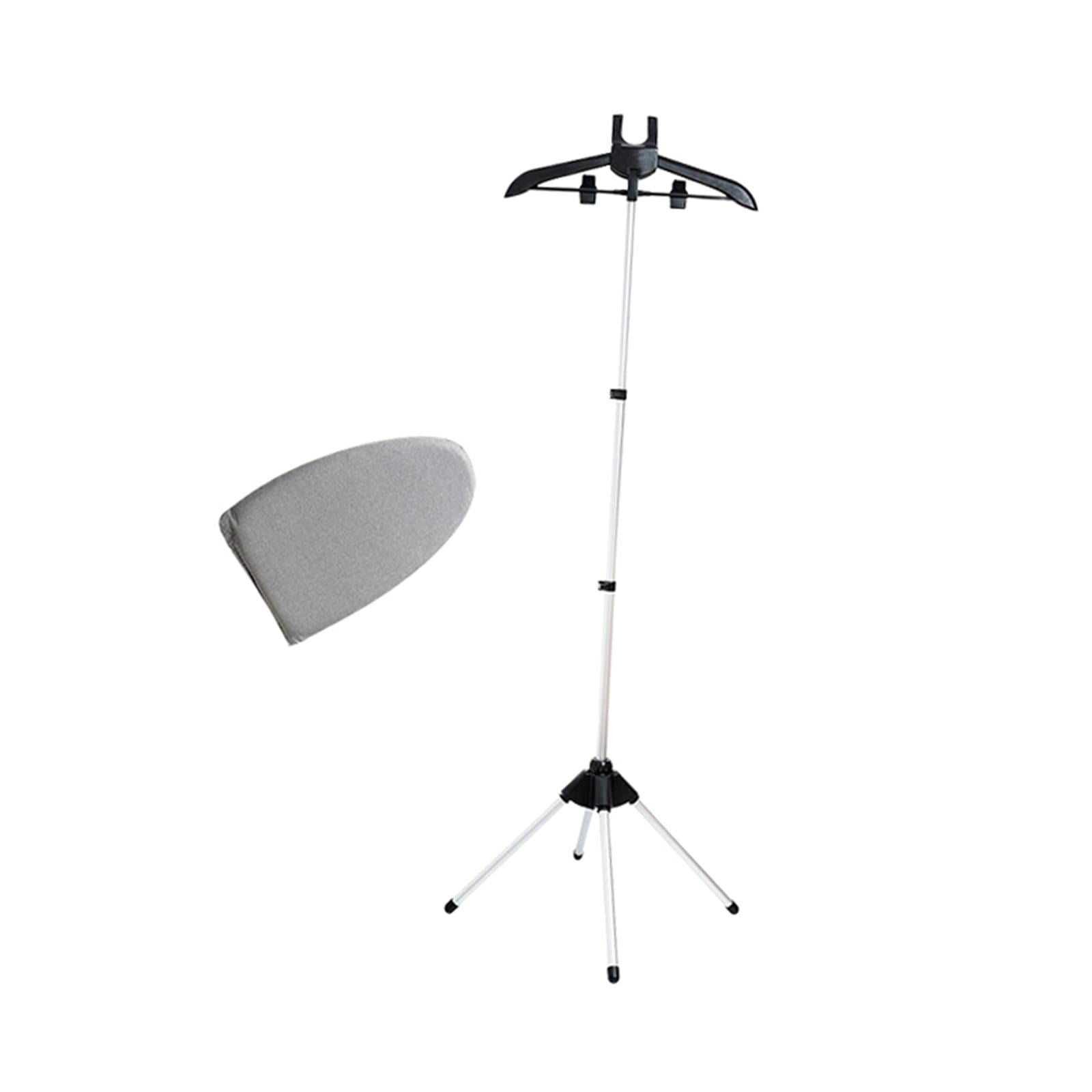 Magideal - Colgador Para Máquina De Planchar, Tendedero Plegable Para Ropa, Accesorios De Pie De Aleación De Aluminio, Colgador Telescópico Para Planchado A Vapo Negro