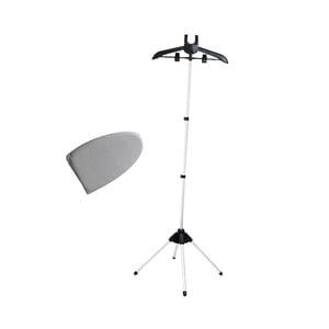 Magideal - Colgador Para Máquina De Planchar, Tendedero Plegable Para Ropa, Accesorios De Pie De Aleación De Aluminio, Colgador Telescópico Para Planchado A Vapo Negro