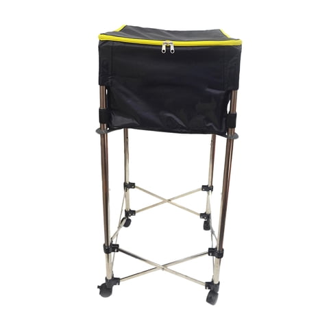 Magideal - Carro Para Pelotas De Tenis, Carro Con Ruedas, Carrito De Enseñanza Con Ruedas Compacto Y Desmontable, Ligero, De Gran Capacidad, Para Béisbol Y Softb Negro