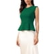 thumbnail image 4 of INSPIRE CHIC Chaleco Peplum para Mujer Elegante sin Mangas Cuello Redondo Dobladillo Acampanado Blusas de Oficina M Verde Oscuro, 4 of 6