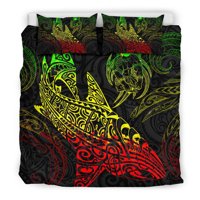 Milsleep - Juego De Funda Nórdica Shark Polynesian - Polynesian Tattoo Reggae