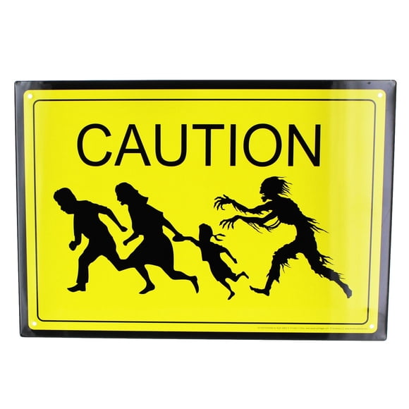 Signo de estaño Acuario Caution Zombies