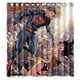 thumbnail image 1 of Cortina de ducha de Superman y Mujer Maravilla, juego de cortina de baño con ganchos, tamaño 66 x 72 pulgadas, 1 of 3