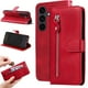 thumbnail image 4 of Funda con Cremallera para Samsung Galaxy S25 FE, Carcasa Cartera de Cuero PU con Soporte y Tarjetero, 4 of 5