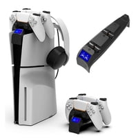 Estación De Carga Aaronmei Ps5 Slim Con Soporte Para Auriculares Negro