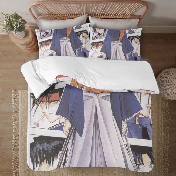 Rurouni Kenshin Soft 3D Printed Duvet Cover Bedding Set with Comforter Cover 3 Piece Set