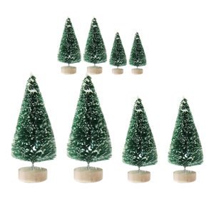 Bothyi - 8 Adornos De Pino En Miniatura De Escritorio Para Escritorio, Fiesta De Navidad, Vacaciones, Verde Oscuro