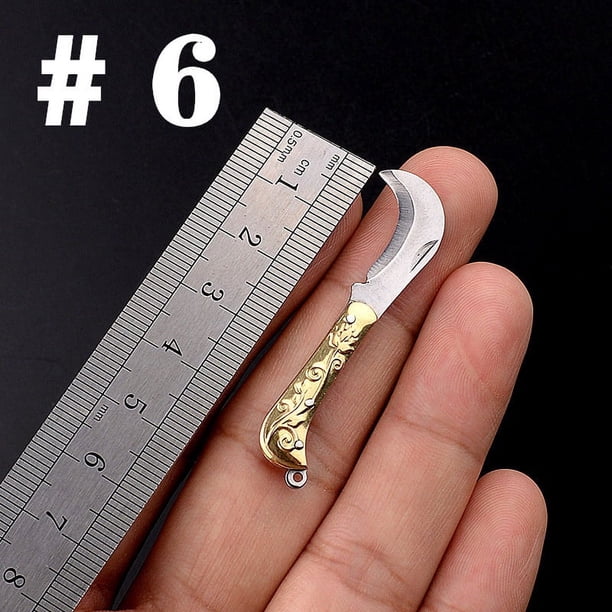 1pc Vintage Brass Mini Pendant Key Chain - Unique Knife Artificial Jewelry Decoration