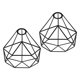 thumbnail image 1 of 2x Pantalla De Techo De Jaula De Bombilla De Luz Colgante Con Protección De Metal En Forma De Diamante, 1 of 5