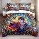 thumbnail image 1 of 3pcs Bedding set Stained Glass Magic School Boy Print Duvet Cover Set | Polyester Digital Printing, 1 of 1