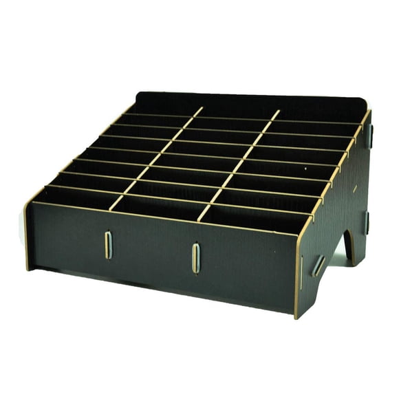 Caddy XICHENGSHIDAI de 24 ranuras con acabado negro de veta de madera