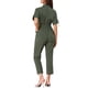 thumbnail image 3 of INSPIRE CHIC Mono de regreso a clases para mujer de manga corta con cuello, botones, cintura con lazo, algodón, cargo, talla M, verde, 3 of 7