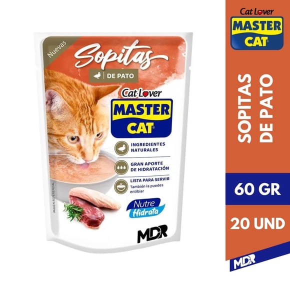SOPITAS MASTER CAT SABOR PATO 60GR x20 UND