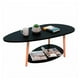thumbnail image 1 of Mesa de Centro Ovalada Moderna Minimalista con Almacenamiento negro, 1 of 6