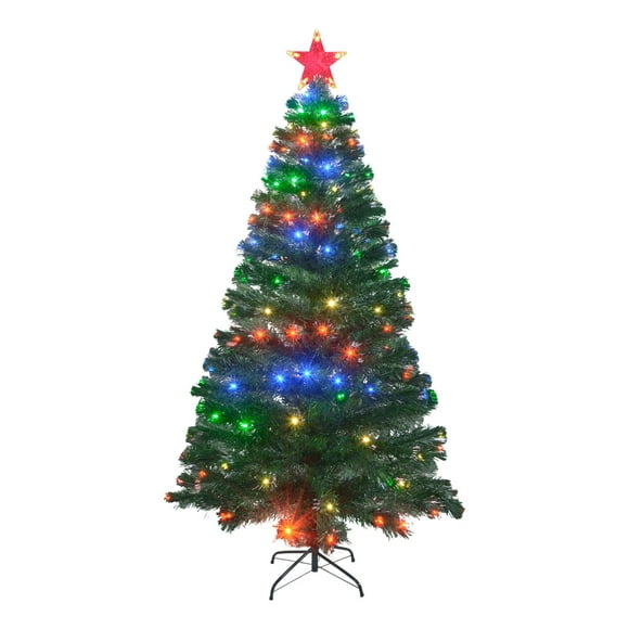 Arbol Navidad Led Fibra Optica 180 Cm 200 Ramas + Estrella Color Verde