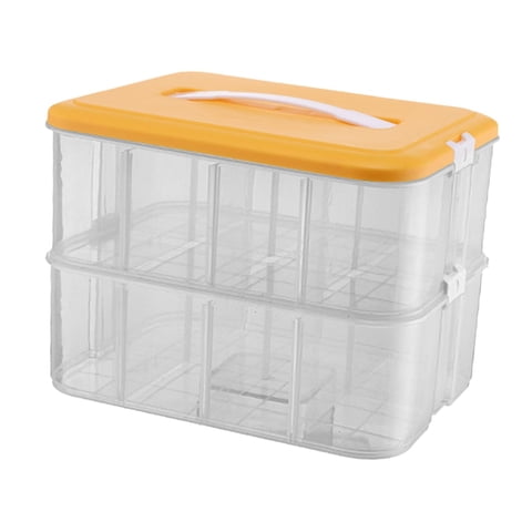 Bothyi - Almacenamiento De Construcción Bloques De Construcción Juegos Para Joyería Juguete Piezas Pequeñas Doble Capa Naranja