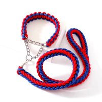 Defensor Forever - Correa Trenzada Para Perros Grandes + Collar De Ahorque Xl Negro/Azul