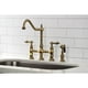thumbnail image 4 of Grifo Kitchen Bridge Kingston Brass Heritage con pulverizador de latón, 4 of 9